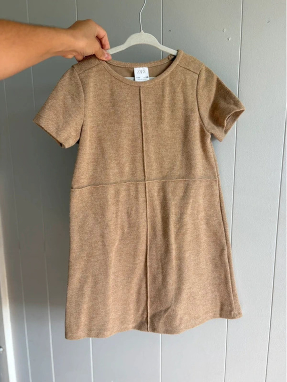 Zara Girls Knit Beige Dress Size 8yrs